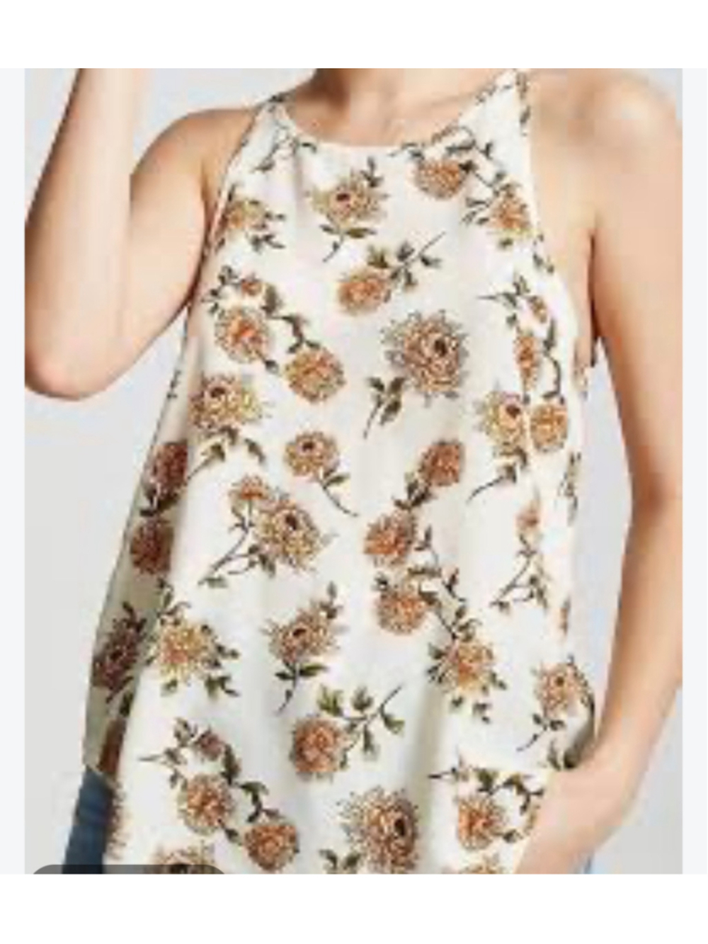 New Forever 21 Cream Floral Cami SZ Medium